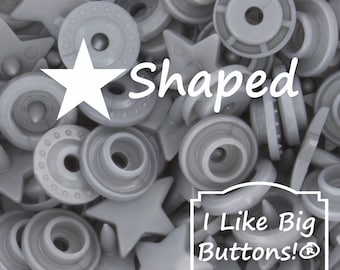 KAM Snaps *STAR* Shaped B45 Silver KAM® Plastic Snaps No Sew Button/Cloth Diapers/Bibs/Sewing Plastic Snap Buttons Metallic