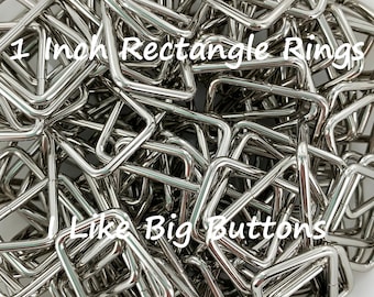 1 Inch RECTANGLE RINGS: 25 Pieces, 1"/25mm, Silver, Non-welded