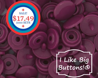 BiG SaLe! 1000 Sets Size 16 KAM Snaps  **PLUM PURPLE** Kam® Snaps Plastic/Resin Plastic Buttons Ribbon/Thin/Sewing/Doll Clothing/Snap T3