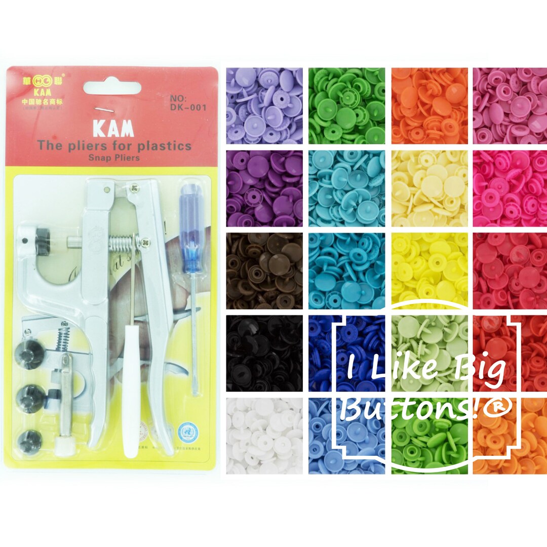 KAM Snaps 1000 KAM® Plastic Snaps & Pliers for Cloth Diapers/bibs
