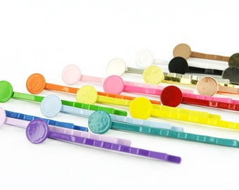 BOBBY PINS 100 Pieces 2" Colorful Enamel Bobby Pins/Hair Pins with Glue Pads 8mm (Choose Your Colors) 2 Inch * 5% off orders over 50 dollars