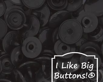 1000 Sets KAM Plastic Snaps SIZE 16: BLACK, Glossy, No-Sew Fasteners/Ribbon/Doll Clothing