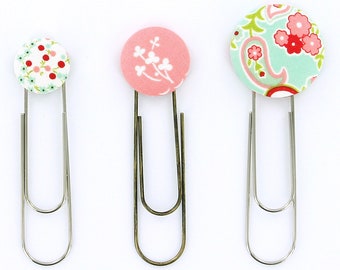 DIY Craft Kit MEDIUM Silver Size 45 (1 1/8"/28 mm) Covered Button Paper Clips/Bookmarks Kit- Makes 10 * 5% off orders over 50 dollars