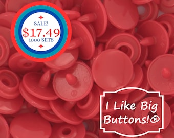 BiG SaLe! 1000 Sets Size 16 KAM Snaps **DEEP RED/Orangy Red** Kam® Snaps Plastic/Resin Plastic Buttons for Ribbon/Sewing/Doll Clothing T3
