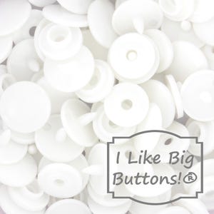 WHITE 1000 Sets KAM Plastic Snaps: Size 16/Glossy, No-Sew Snap Buttons for Ribbon, Sewing, Doll Clothing T3