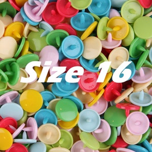 SIZE 16 50 Sets KAM Snaps Plastic/Resin (You Choose 1 Color) for Ribbon Projects/Bibs/Cloth/Snap/KAM® Plastic Snap T3