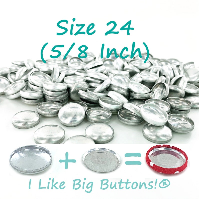 Cover Buttons 25 Sets FLAT BACK Size 24 5/8 Inch Self Cover Buttons/Button Glueable Use to make Fabric Covered Buttons image 1