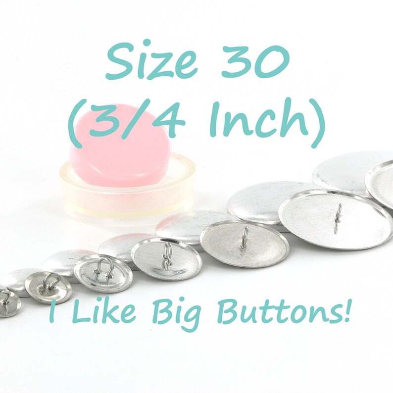 Cover Buttons 100 Sets WIRE BACK Size 30 3/4 InchSelf Cover Buttons/Button with Loop Shank Use to make Fabric Covered Buttons image 2