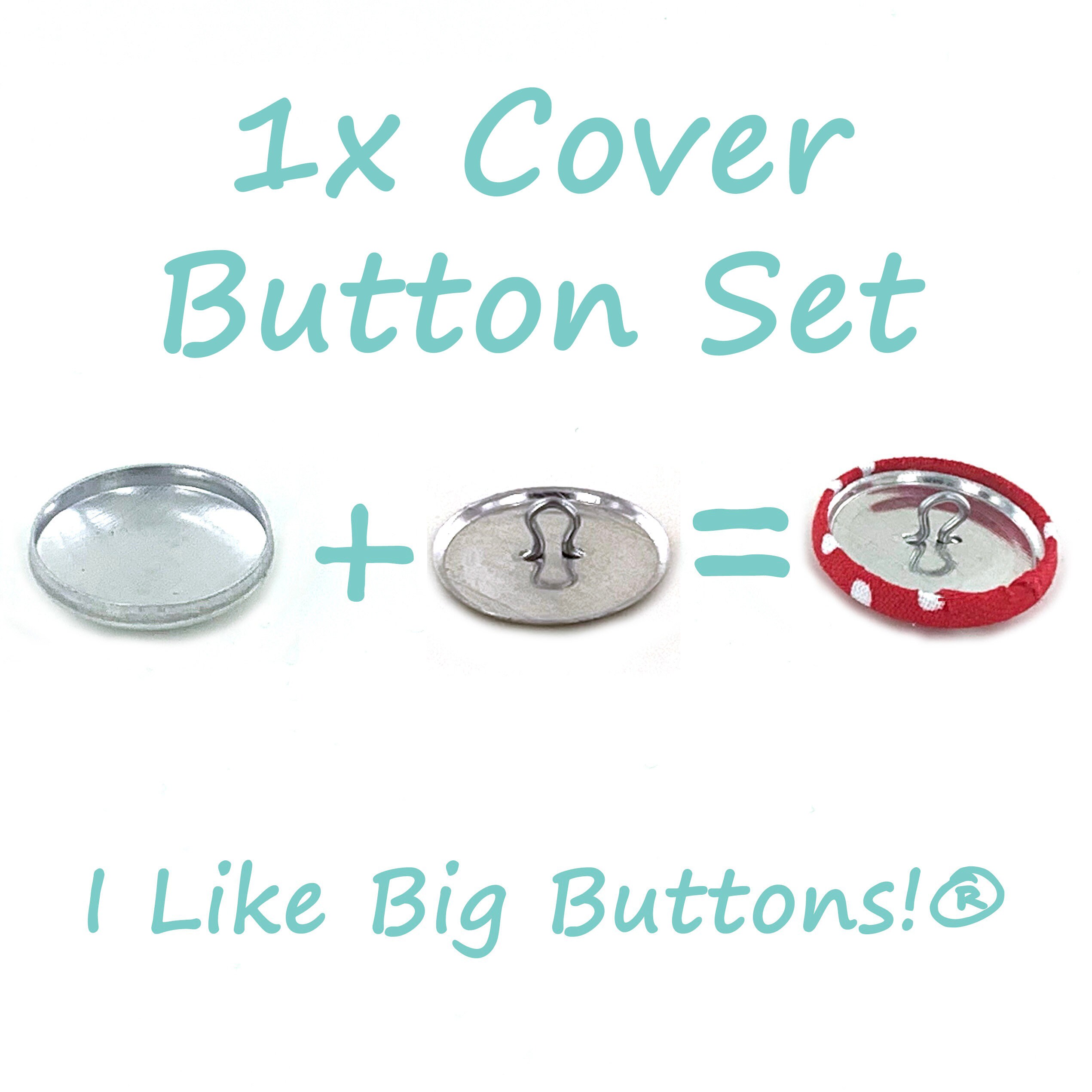 Cover Buttons: 10 or 25 Sets, WIRE BACK, Size 20 (1/2 Inch) Fabric ...