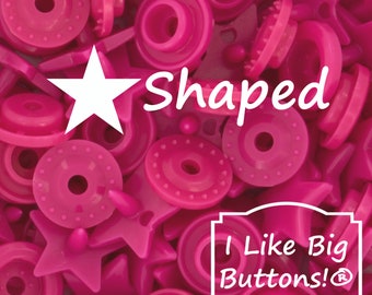 KAM Snaps *STAR* Shaped G122 Fuchsia Pink KAM® Plastic Snaps No Sew Button/Cloth Diapers/Bibs/Sewing Plastic Snap Buttons