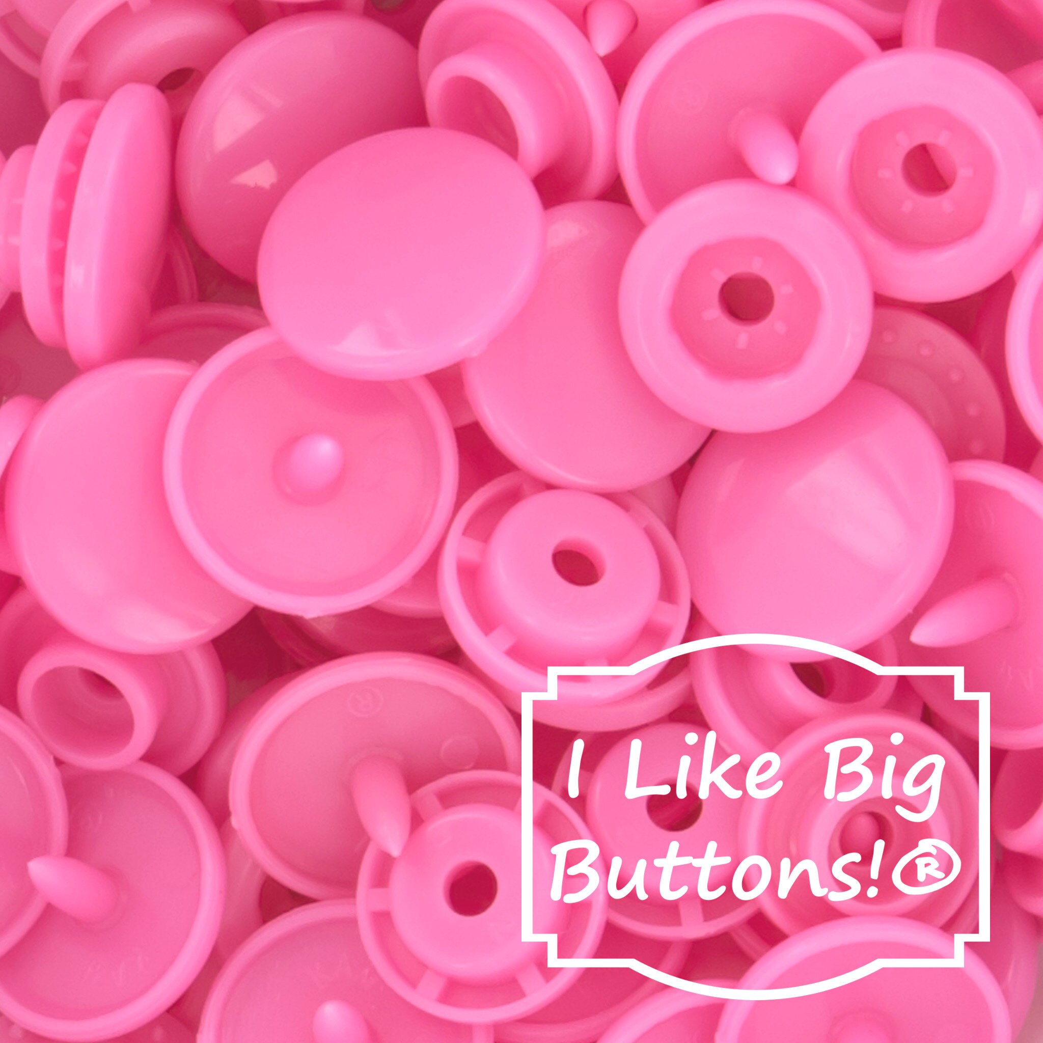 KAM Plastic Snaps: G83 Raspberry Pink - Size 20, Glossy - No Sew Snap Buttons (Medium Pink) KAM®