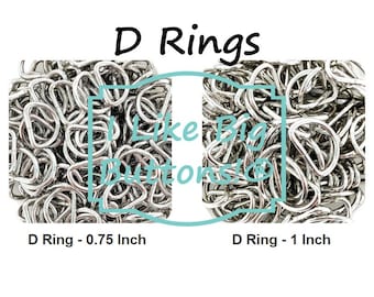 Silver 3/4 or 1 Inch D RINGS: 25 Pieces, Non-welded