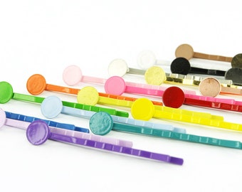 BOBBY PINS 50 Pieces 2" Colorful Enamel Bobby Pins/Hair Pins with Glue Pads 8mm (Choose Your Colors) 2 Inch * 5% off orders over 50 dollars