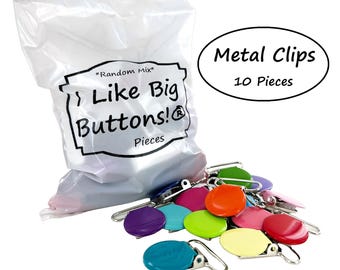 1 Inch Metal Suspender Clips: 10 Pieces, 25mm Round Enamel Clips, Pacifier Clips