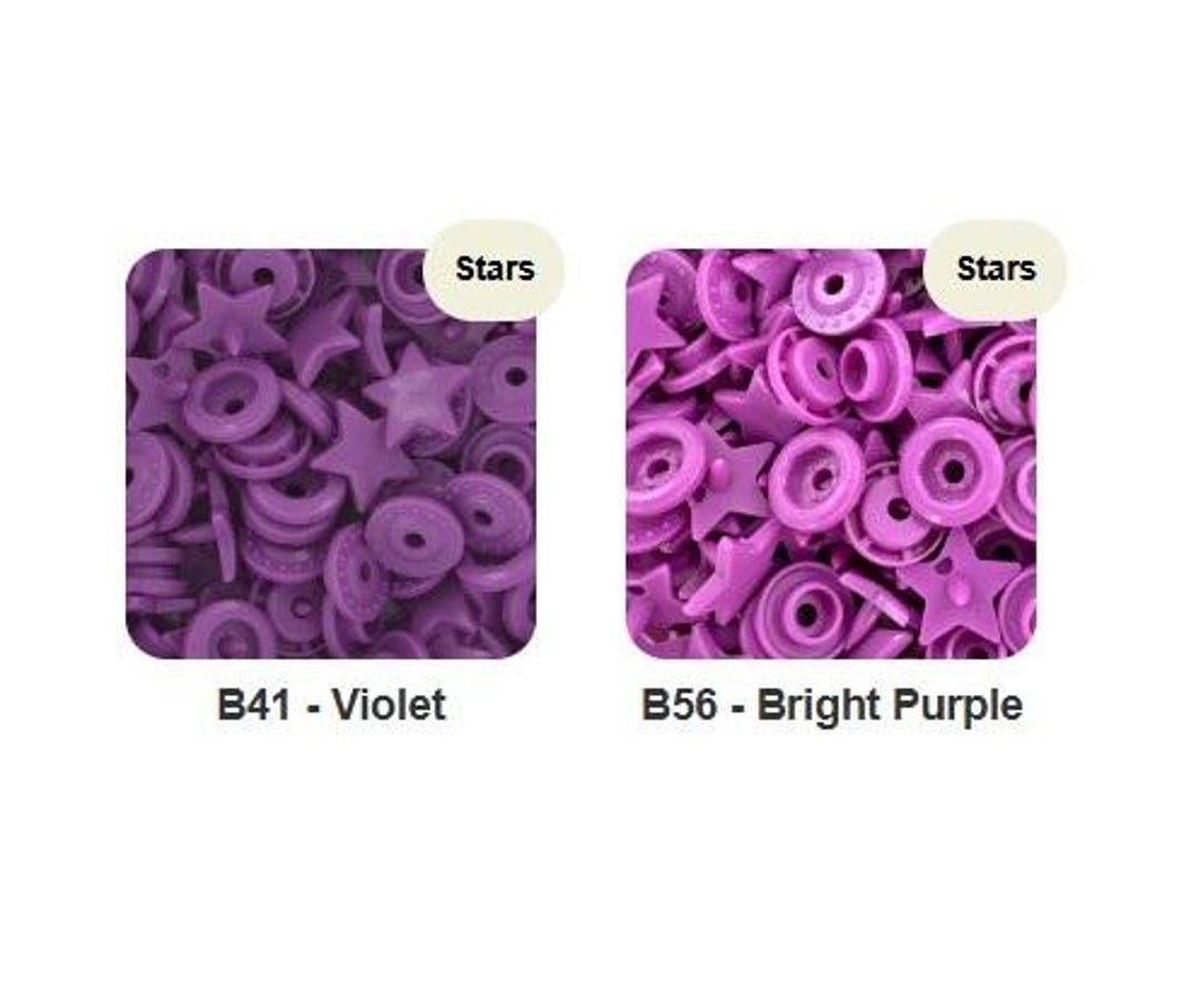 Purple STAR KAM Plastic Snaps: Violet or Bright Purple, Glossy *STARS ...