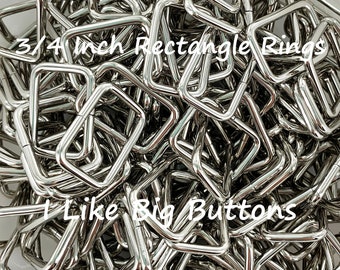 3/4 Inch RECTANGLE RINGS: 25 Pieces, 3/4"/20mm, Silver, Non-welded