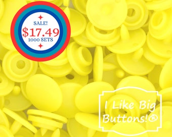 BiG SaLe! 1000 Sets Size 16 KAM Snaps  **BRIGHT YELLOW** Kam® Snaps Plastic/Resin Plastic Buttons for Ribbon/Sewing/Doll Clothing/Snap T3