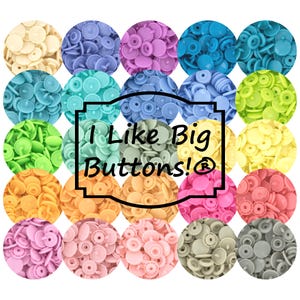 LIGHTS/MIDS KAM Plastic Snaps Combo Pack: 25 Colors, Size 20, Glossy, No Sew Snap Buttons - T5 Kam®