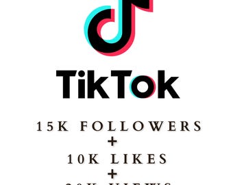 Servizio di crescita video su TikTok / 15.000 follower, 20.000 visualizzazioni, 10.000 Mi piace / Promozione sui social media