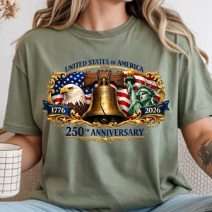 250e Anniversaire des États-Unis PNG, Amérique 1776–2026 Aigle Patriotique & Liberty Bell, 250 Ans USA PNG, 4 Juillet Sublimation png