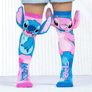 Stitch Angel Knee High Socks with 3D Ears – Kids Character Apparel