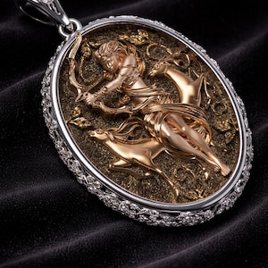 Sterling Silver Pendant Diana Goddess - Etsy