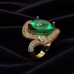 Ouroboros 925K Silver Ring, Emerald Snake Silver Ring, Goth Snake Jewelry, Snake Eating İtself Jewelry, Snake Ring, Emerald Snake Ring.
