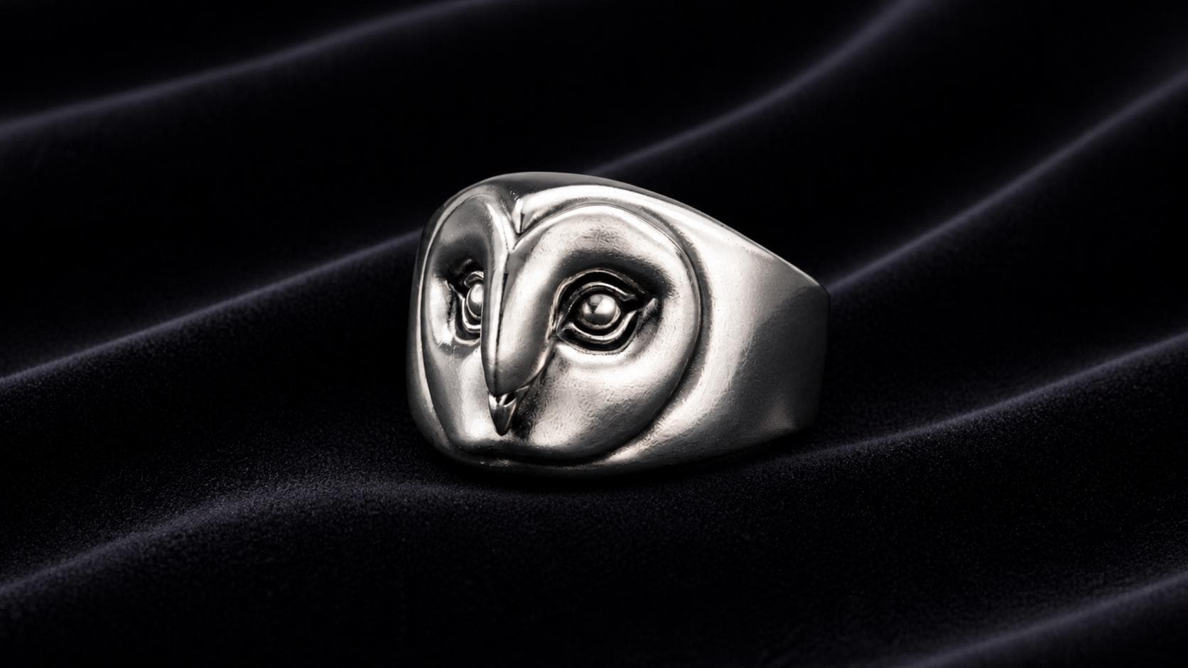 925 Silver Ring - Minimalist Owl Mask Ring - Prismatic Animal Minimalist Silver Ring, Luna Owl Ring,