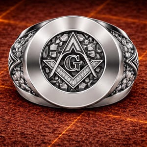 925 sterling silver, Masonic Ring, Men's Ring,Freemason ring,Illuminati Masonic Sacred Ring,Freemasonry Ring with Masonic Symbol gift.
