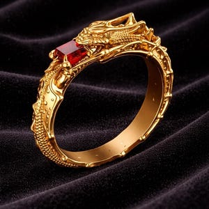 14k yellow gold over dragon ring, Dragons Ring, ruby diamond ring, men dragon ring, dragon charm, fantasy jewelry, gift for him, Gift ring.