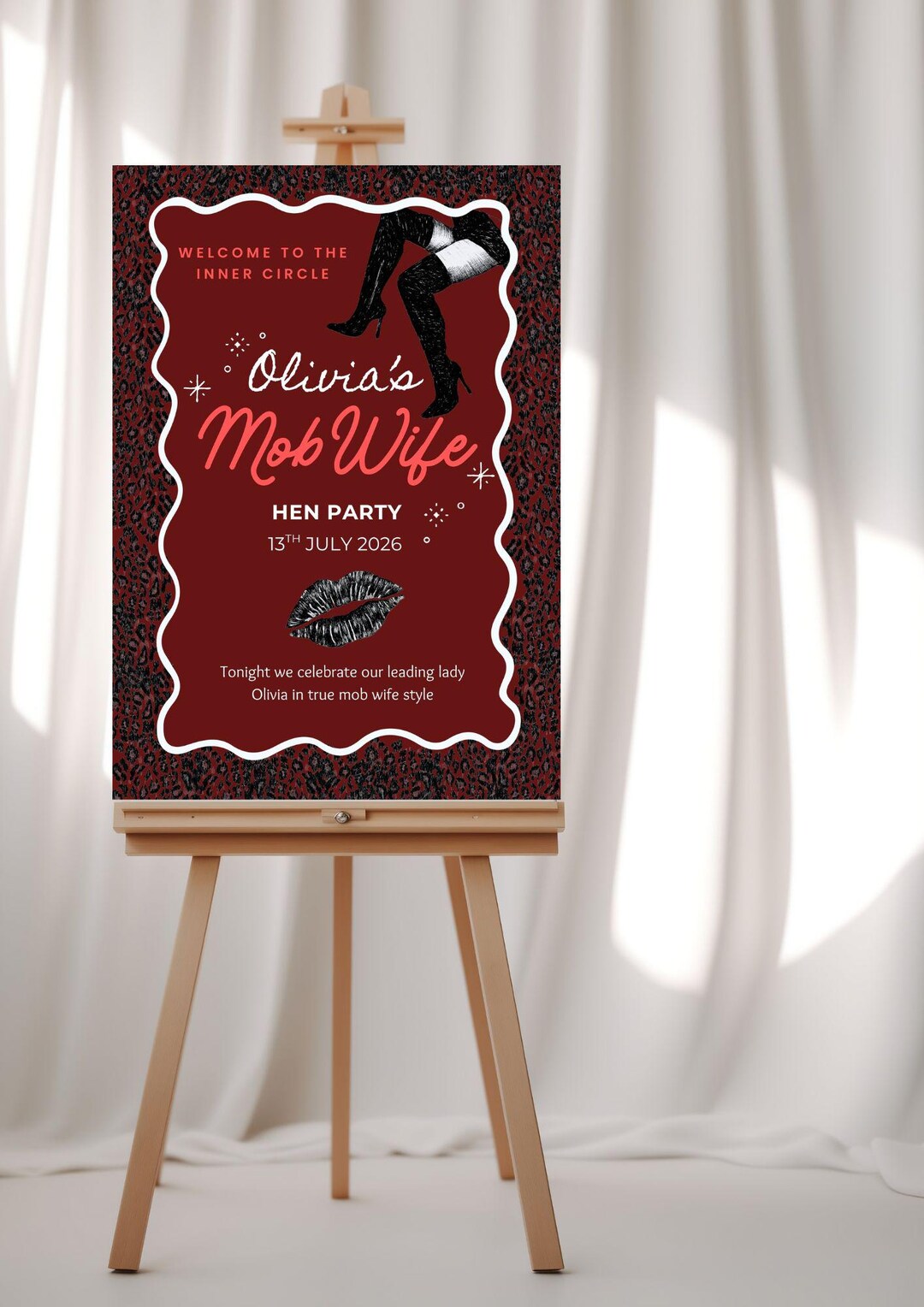 Mob Sign Design Mob Wife Hen Party Welcome Sign – Two Colour Options - Etsy