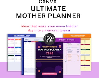 2026 Daily Weekly Monthly Busy Mom Planner Printable Family Organizer (PDF Download) Print at home Mother Brain Dump Planner