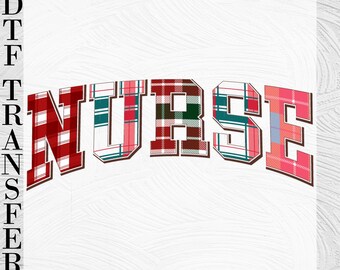 Retro Nurse Plaid DTF Transfer Design (Ready to Press)