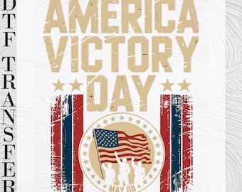 America Victory Day DTF Transfer Patriotic USA Flag Military Tribute DTF