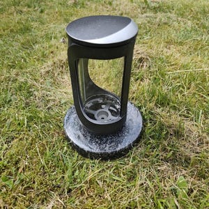 Round Grave Vase with Anthracite Base – Cemetery Flower Vase Aluminum Memorial Decoration
