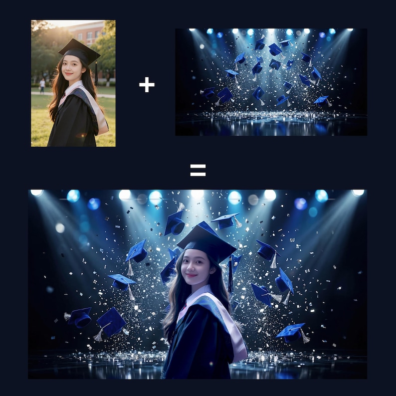 Graduation Backdrops Collection, Glitter, Balloons, Confetti (digital ...