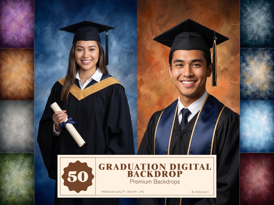 Graduation Digital Backdrop: 50 Painted Texture Studio Photography ...