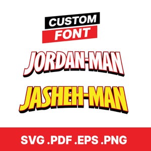 Anpassad Spider Hero-logotyp för namn | Personligt webbserietypsnitt | Superhjältetextdesign för barn | Digital PNG