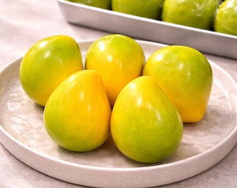 Mango blando que cambia de color / Juguete antiestrés de fruta sensible al calor de verde a amarillo / Mascota de escritorio con forma de comida falsa realista / Juguete antiestrés sensorial ASMR