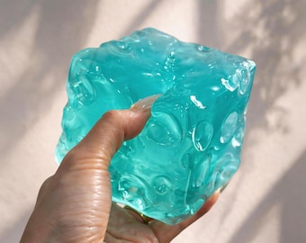 Gelatina de agua de mar realista y blandita / Queso suizo gigante 3D / Bola de masa de crecimiento lento para aliviar el estrés / Bonito regalo sensorial para decorar el escritorio