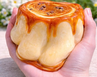 Pudín de caramelo Giftumbo realista y blando / Flan pesado y tembloroso / Postre falso hiperrealista / Taba blando / Juguete sensorial de escritorio ASMR