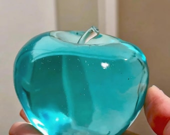 Cubo de hielo transparente con forma de manzana blandita / Juguete antiestrés ultrasuave / Juguete sensorial de gel de mantequilla / Taba Squishy / Regalo estético para la decoración del escritorio