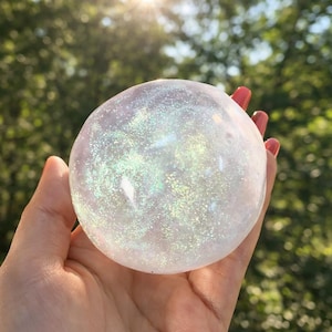 Aurora Crystal Taba Squishy | Zero Resistance Clear Galaxy Squishy | Clear Holographic Sensory Squeeze | Aesthetic Desk Pet Jelly Fidget Toy