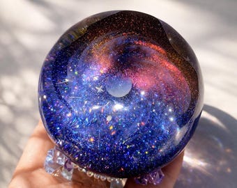 Juguete antiestrés holográfico con vórtice galáctico / Juguete antiestrés cósmico de resistencia cero / Pelota antiestrés de nebulosa espacial derretida / Juguete ASMR Taba para aliviar el estrés cósmico