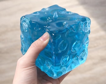 Realistic Ocean Water Jelly Squishy | Slow Rising Dough Ball Stress Reliever | Cute Desk Decor Sensory Gift | Giant Cheese Squishy