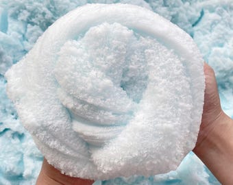 Sea Salt Slush Snow Fizz Slime | Fluffy Sizzly Bubble Slime | Crunchy ASMR Sensory Fidget | Soft Drizzly Cloud Snow Mud |Satisfying Squeeze