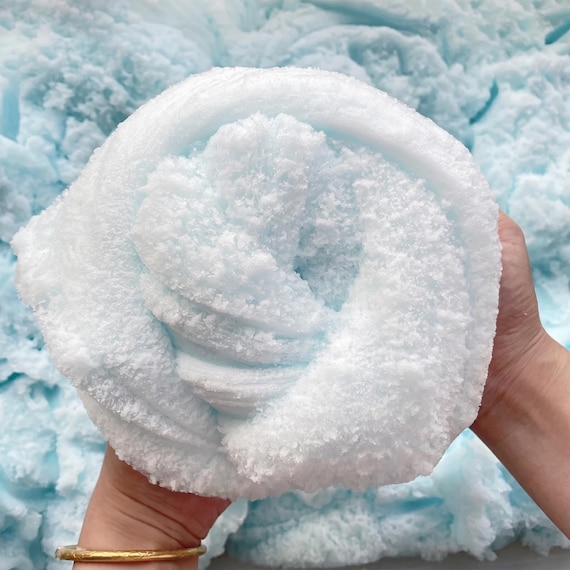 Sea Salt Slush Snow Fizz Slime | Fluffy Sizzly Bubble Slime | Crunchy ASMR Sensory Fidget | Soft Drizzly Cloud Snow Mud |Satisfying Squeeze