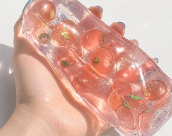 Fruit Jelly Squishy Bar, Handmade Fake Food Fidget Toy, Clear Silicone Sensory Stress Relief, Kawaii Kids Gift, Cute Desk Accessory