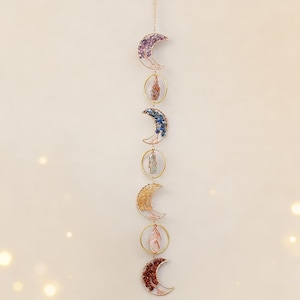 Colgante de los 7 chakras con árbol de la vida decoración para ventana jardín pared boho campanilla curativa regalo para ella regalo manual