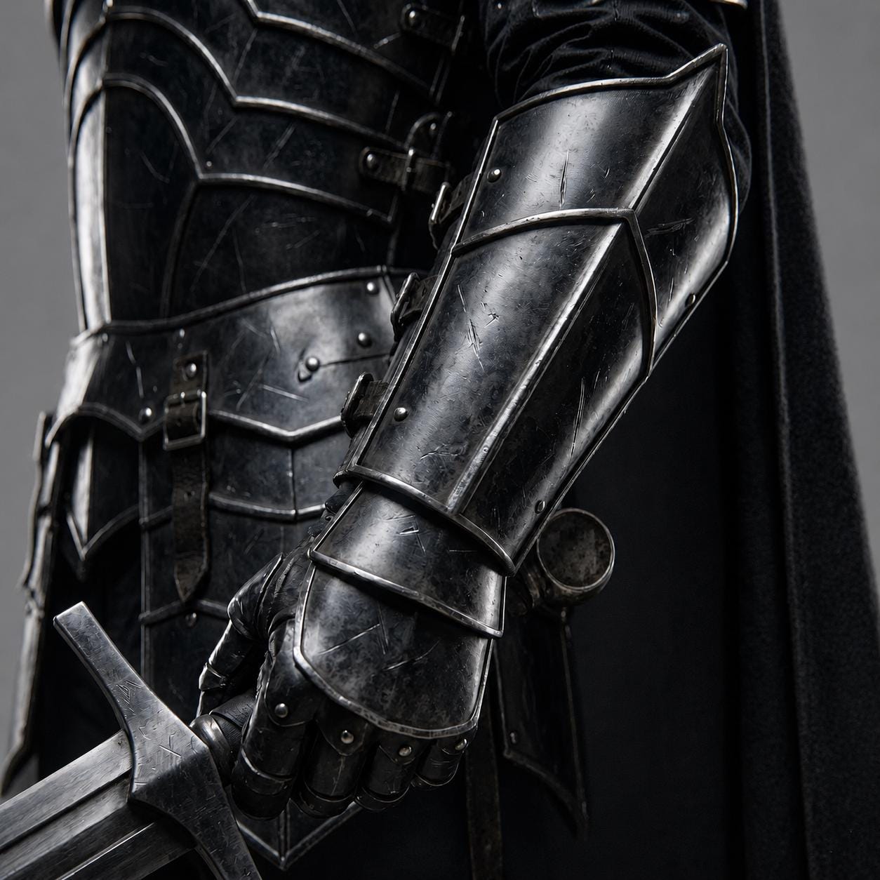Black Knight Armor Set With Helmet | Medieval Full Body Armor Costume ...